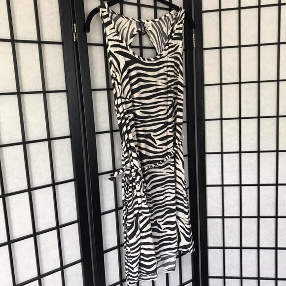 Zebra Animal Print Dress Black White Medium - Picture 4 of 7